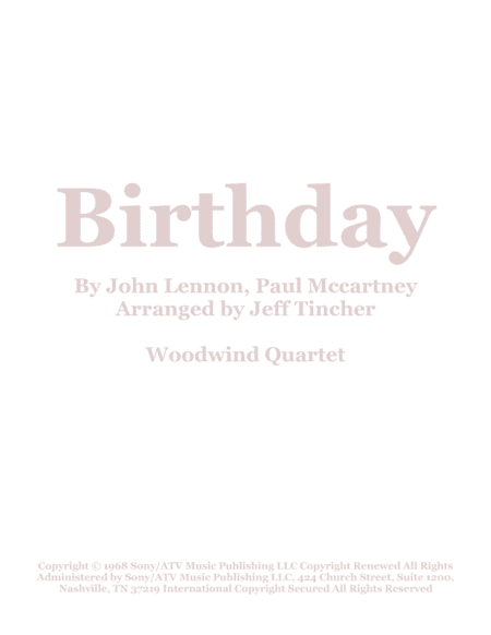 Birthday (arr. Jeff Tincher)