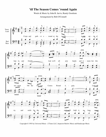 'til The Season Comes 'round Again (arr. Bob O'Connell)