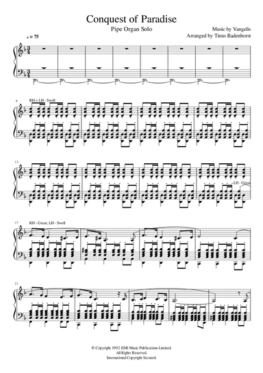 Conquest Of Paradise (arr. Tinus Badenhorst)
