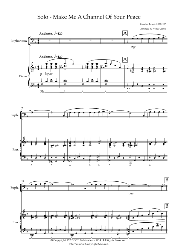 Make Me A Channel Of Your Peace (prayer Of St. Francis) (arr. Wesley Carroll)