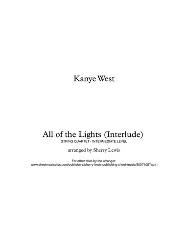All Of The Lights (arr. Sherry Lewis)