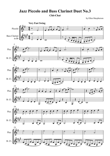 Jazz Piccolo and Bass Clarinet Duet