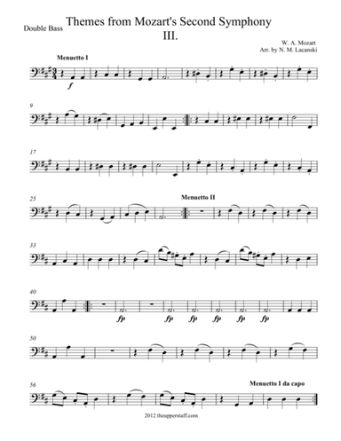 Themes from Mozart's Second Symphony Third Movement (arr. Nick Lacanski)