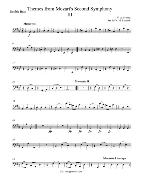 Themes from Mozart's Second Symphony Third Movement (arr. Nick Lacanski)