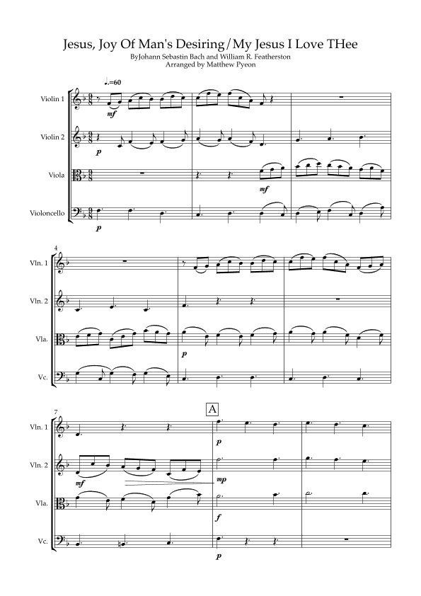 Jesus, Joy Of Man's Desiring/My Jesus I Love Thee (arr. Matthew pyeon)