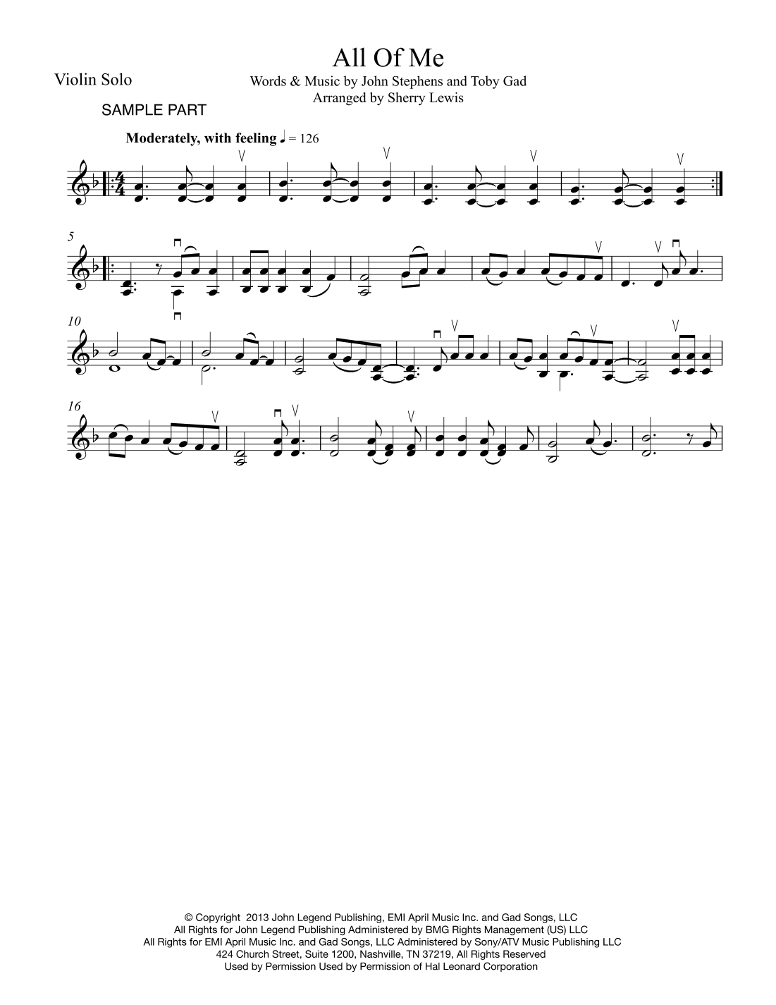 All Of Me (arr. Sherry Lewis)