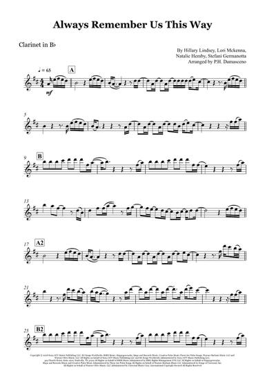 Always Remember Us This Way (arr. P.H. Damasceno)