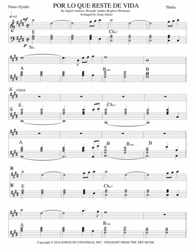 Por Lo Que Reste De Vida (english Lyric Version) (arr. Jorge Juárez)