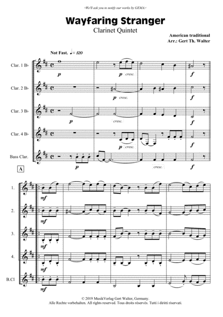 Wayfaring Stranger (arr. Gert Th. Walter)