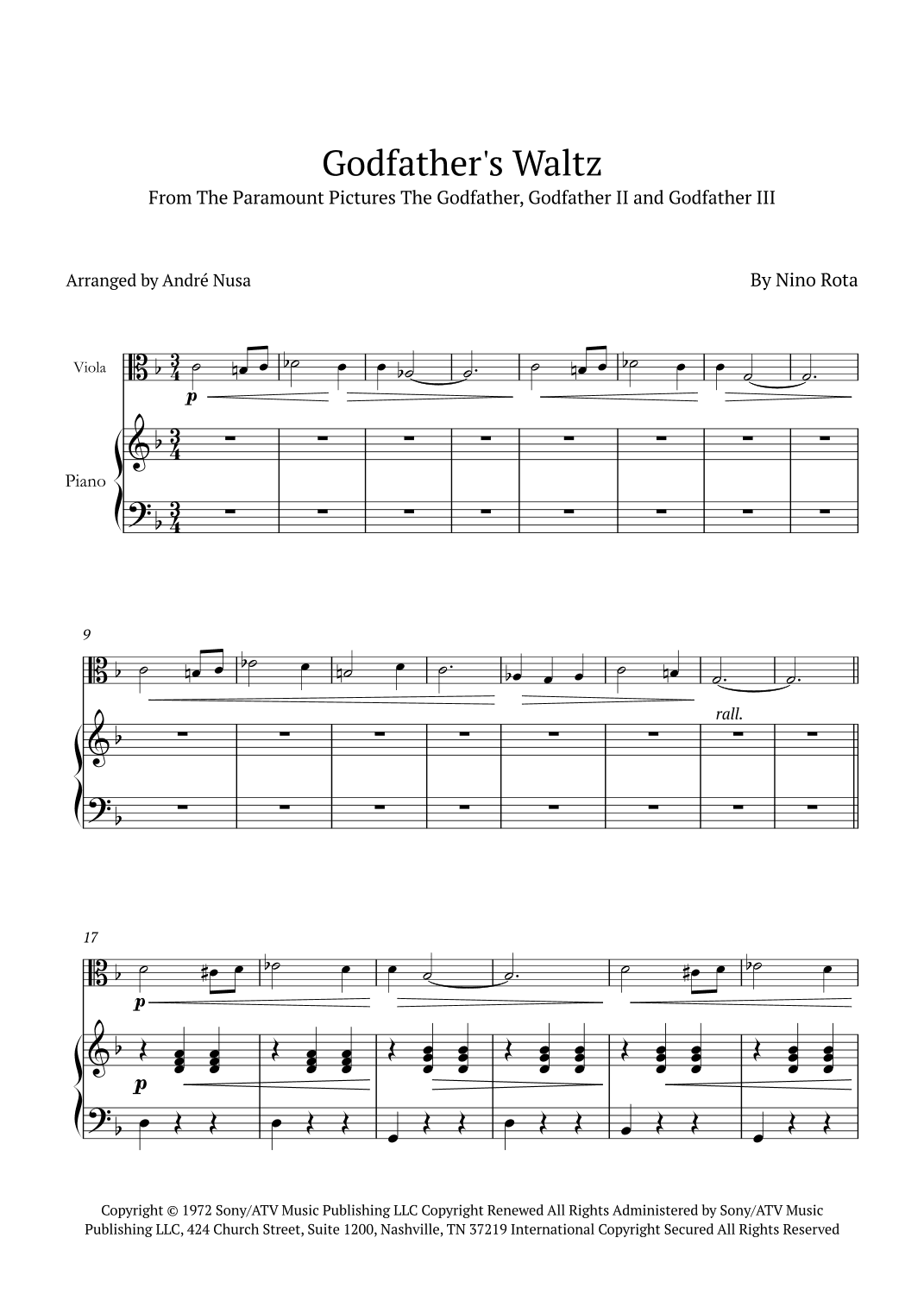 The Godfather Waltz (arr. André Nusa)