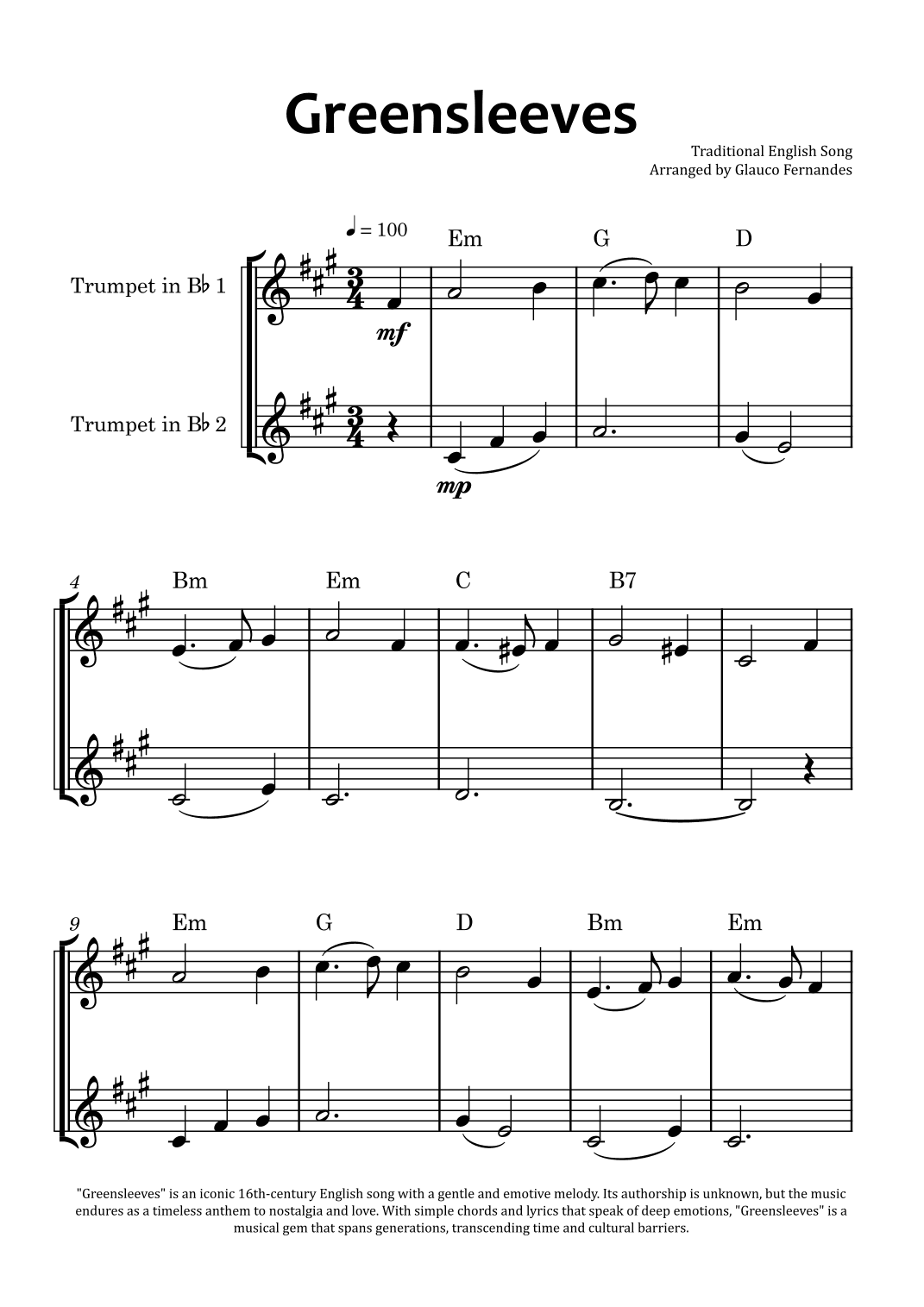 Greensleeves (arr. Glauco Fernandes)
