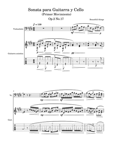Sonata para Guitarra y Cello(Primer Movimiento)-Beautiful things Op.2 No.17