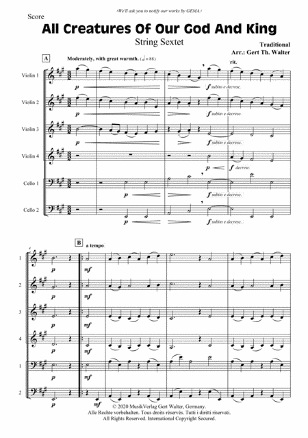 All Creatures Of Our God And King (arr. Gert Th. Walter)
