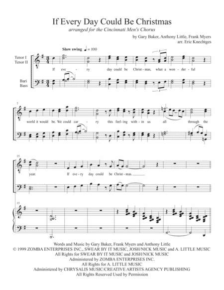 If Every Day Could Be Christmas (arr. Eric Knechtges)