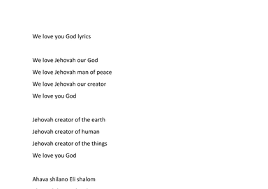 We love you God