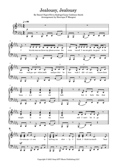 Jealousy, Jealousy (arr. Henrique F Mangoni)