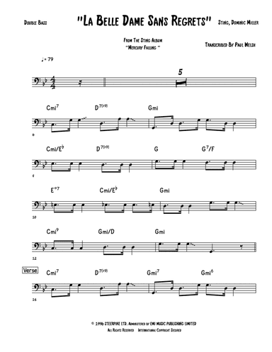 La Belle Dame Sans Regrets (arr. Accubass)