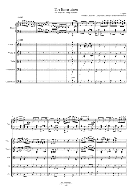 S.Joplin - Seva Youdenitch "The Entertainer" for Piano and String orchestra (arr. Seva Youdenitch)