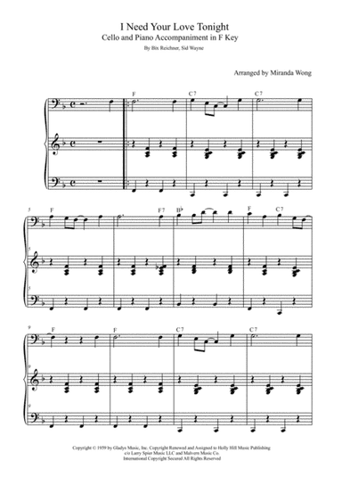 I Need You Tonight (arr. Miranda Wong)