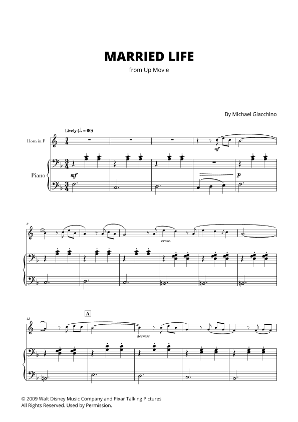 Married Life (arr. Cadenza Editions)