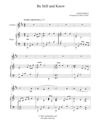 Be Still and Know (Clarinet-Piano) (arr. Marty Parks)