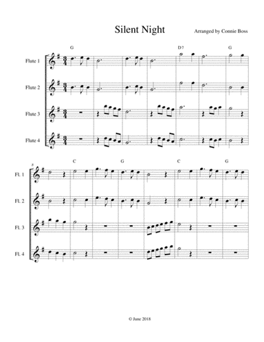 Silent Night Flute Quartet (arr. Connie Boss)