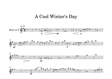 A Cool Winter’s Day- Horn in F Part