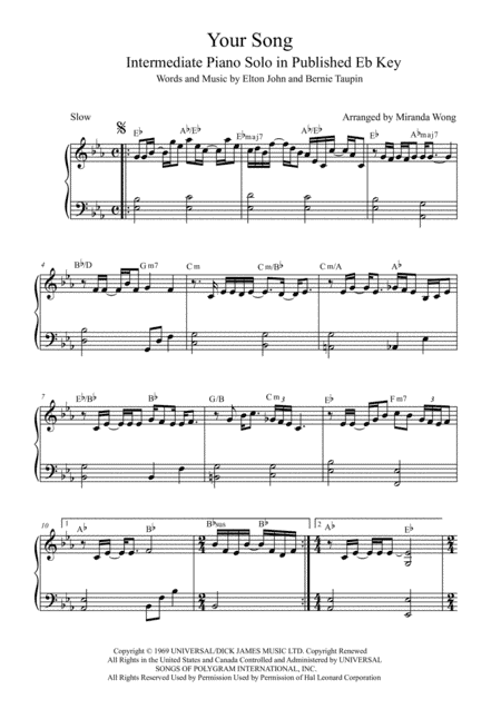 Your Song (arr. Miranda Wong)