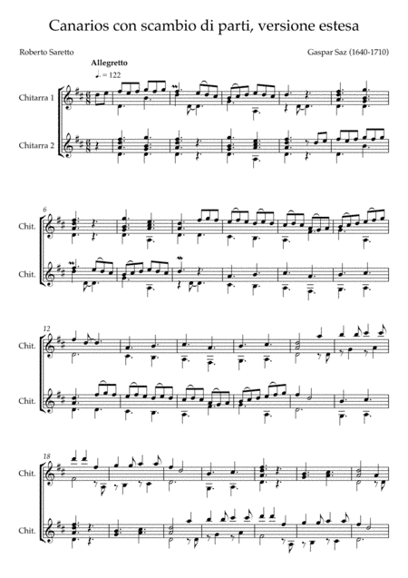 Canarios (arr. Roberto Saretto, Irio Zenatti)