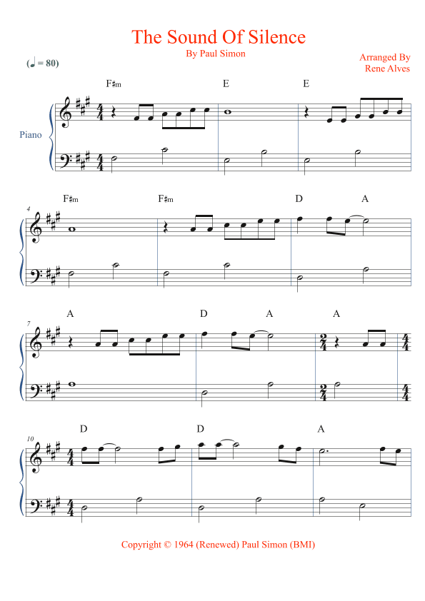 The Sound Of Silence (arr. Rene Alves)