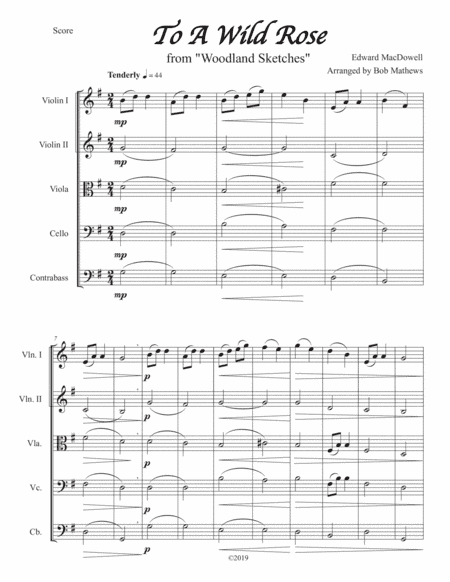 To A Wild Rose from "Woodland Sketches" (arr. Bob Mathews)