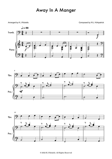 Away in a Manger - Trombone (arr. K J Rickells)