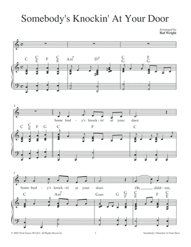 Somebody's Knockin' At Your Door (arr. Hal Wright)