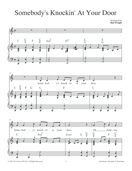 Somebody's Knockin' At Your Door (arr. Hal Wright)