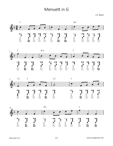Menuett in G (arr. songbooks.info)