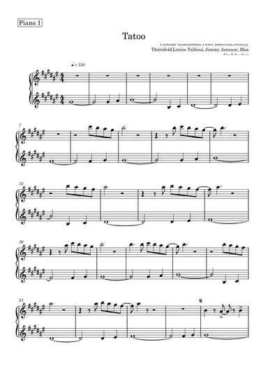 Tattoo (arr. Harvus Sylvain)