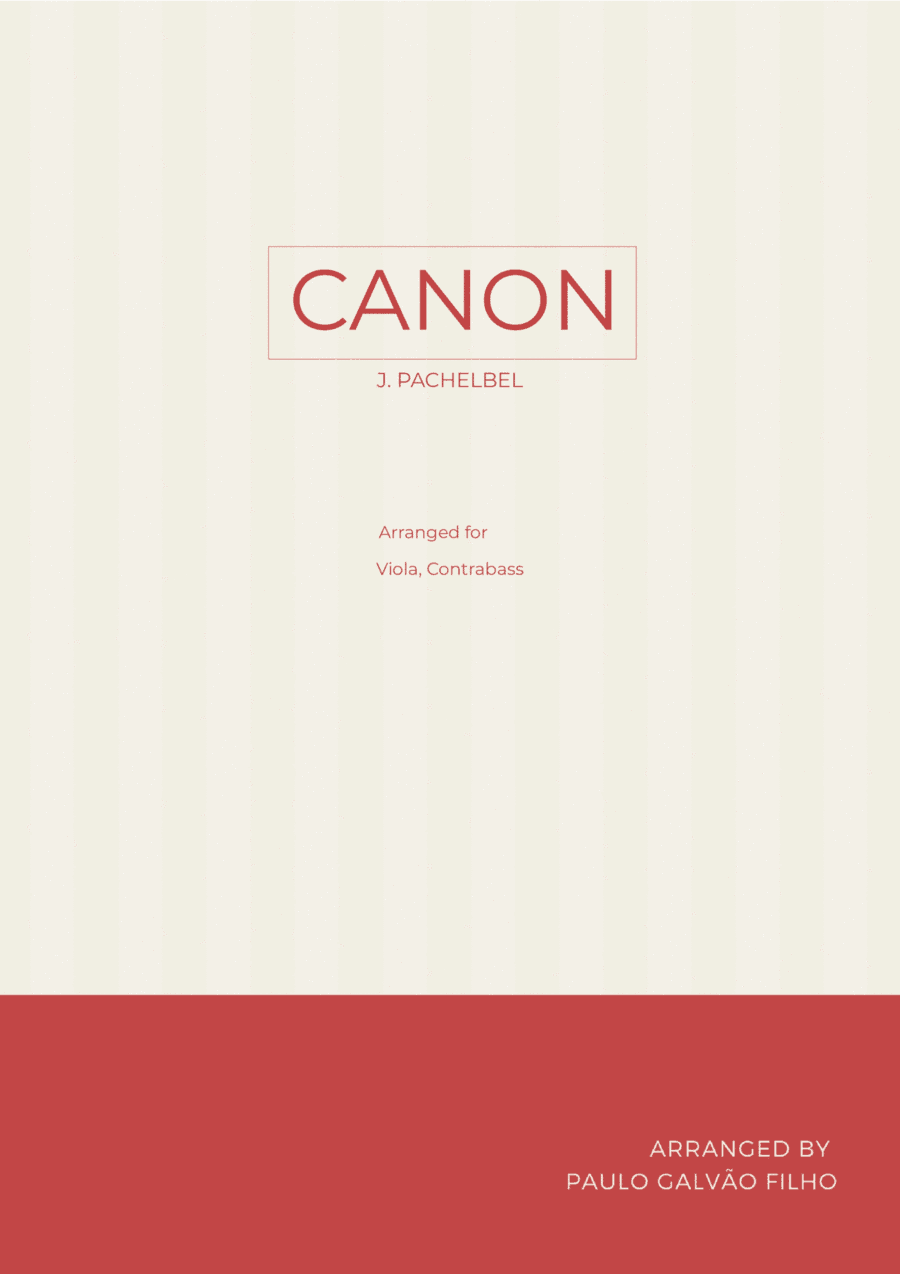 CANON IN D - VIOLA & CONTRABASS (arr. Paulo Galvao Filho)