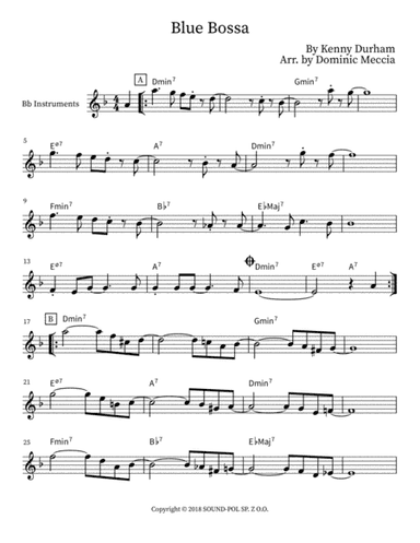 Blue Bossa (arr. Dominic Meccia)