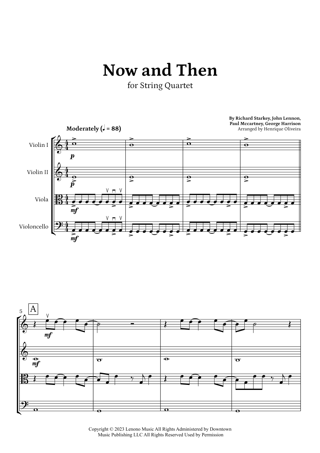 Now And Then (arr. Henrique Oliveira)