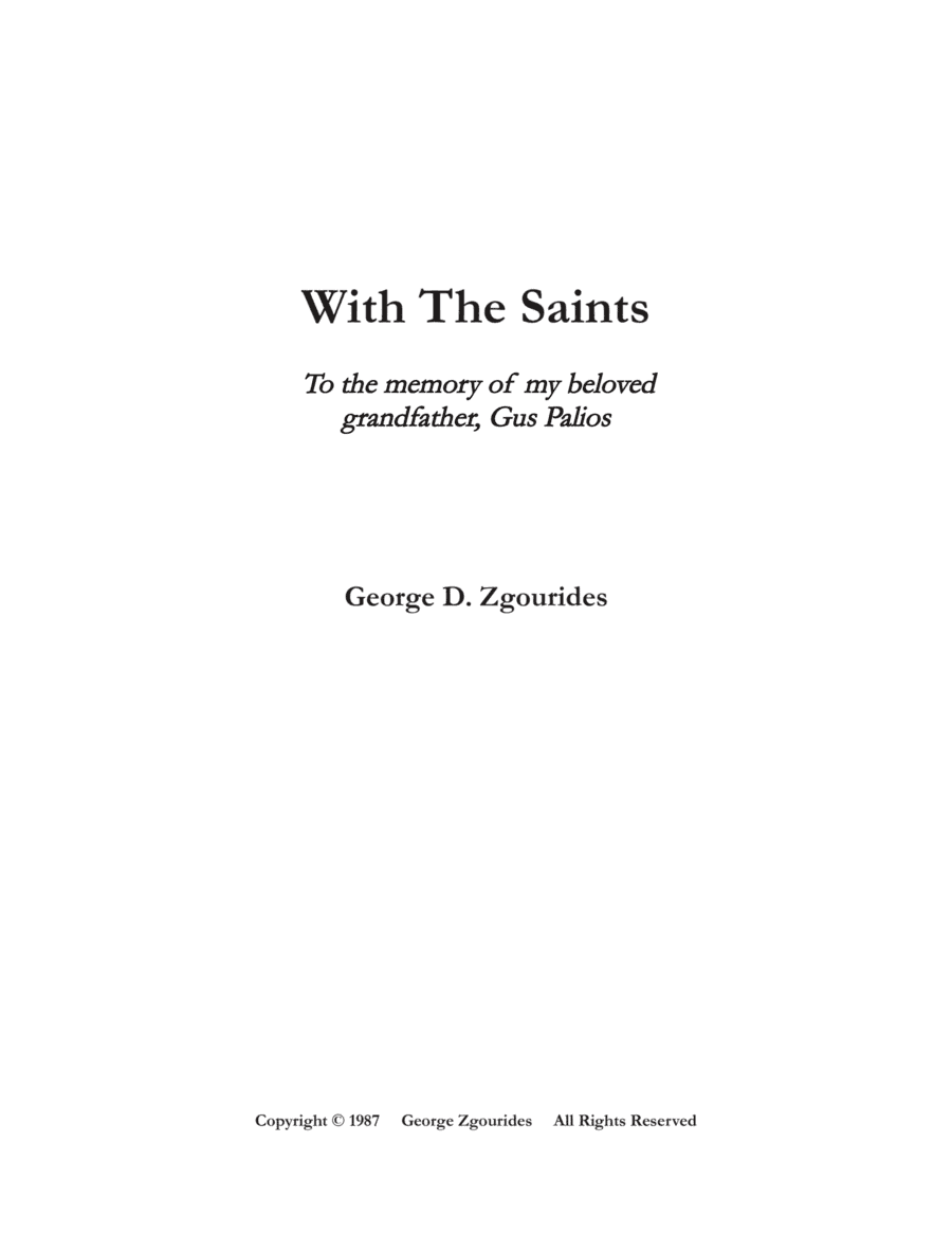 WITH THE SAINTS (1987)