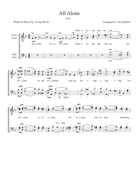 All Alone (arr. Jim Shubert)