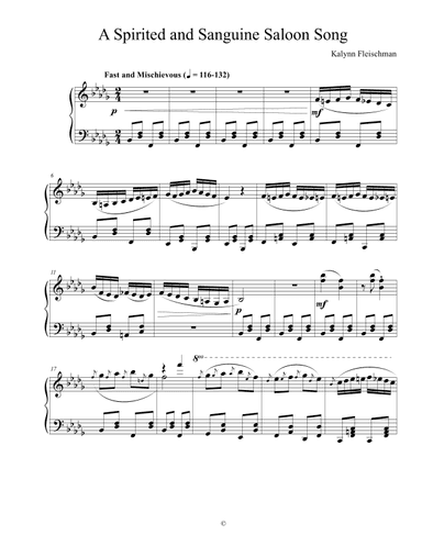A Spirited and Sanguine Saloon Song