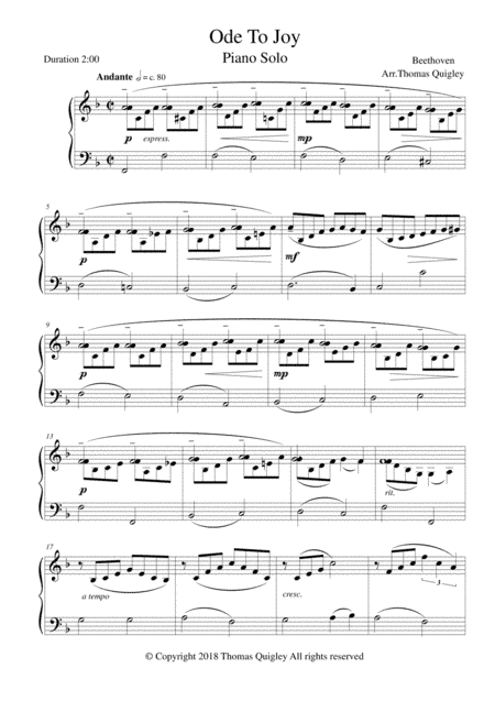 Ode to Joy (arr. Thomas Quigley)