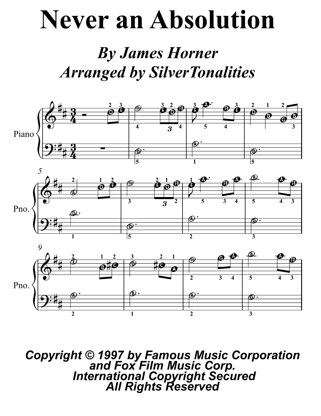 Never An Absolution (arr. SilverTonalities)