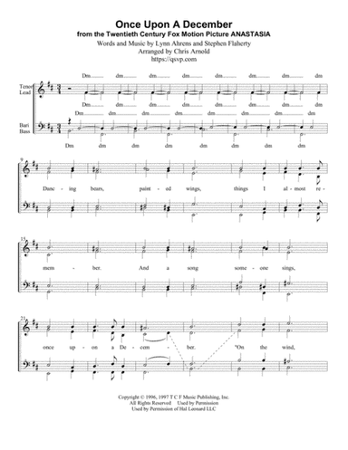Once Upon A December from the Twentieth Century Fox Motion Picture ANASTASIA (arr. Chris Arnold)