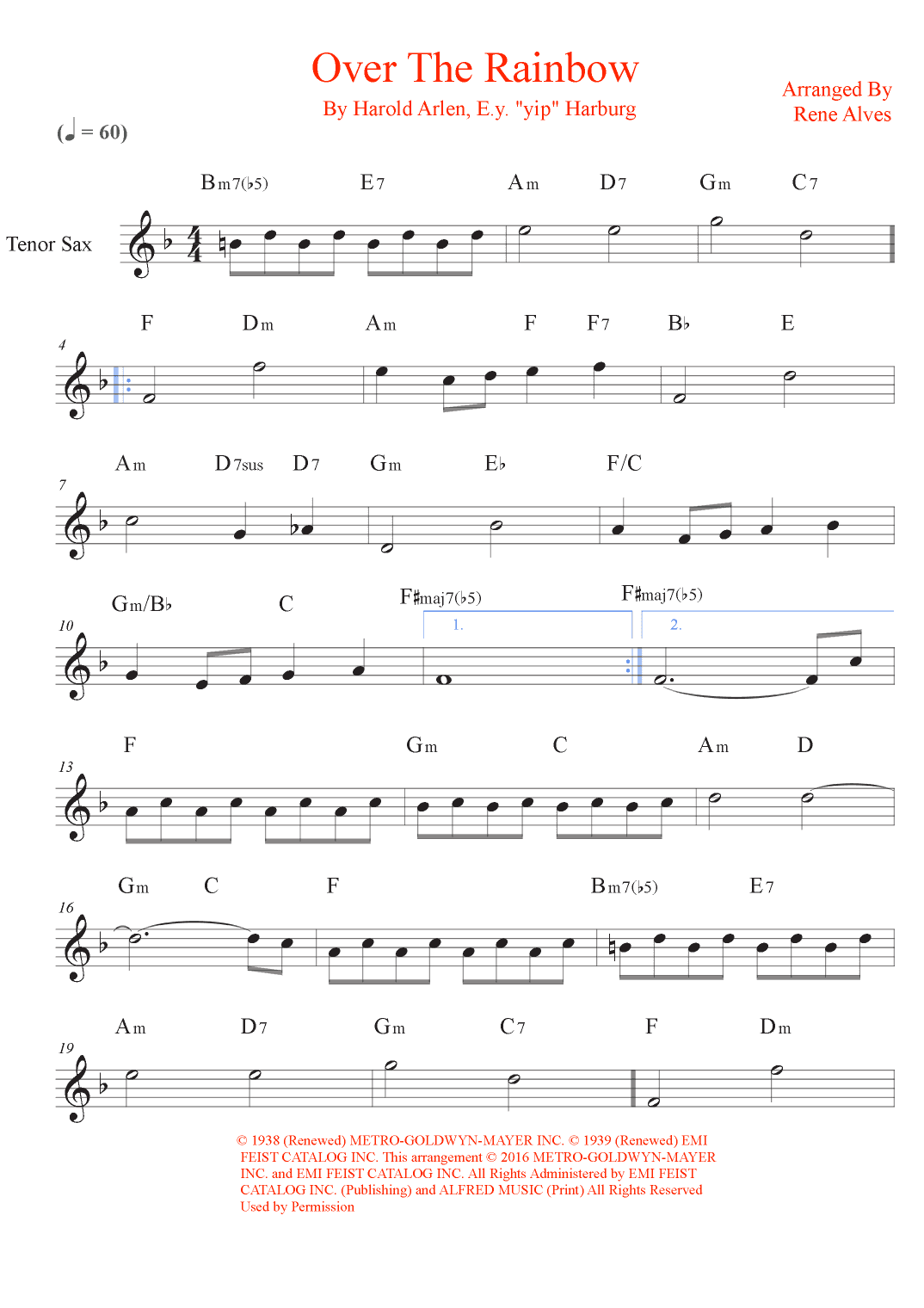 Over The Rainbow (arr. Rene Alves)