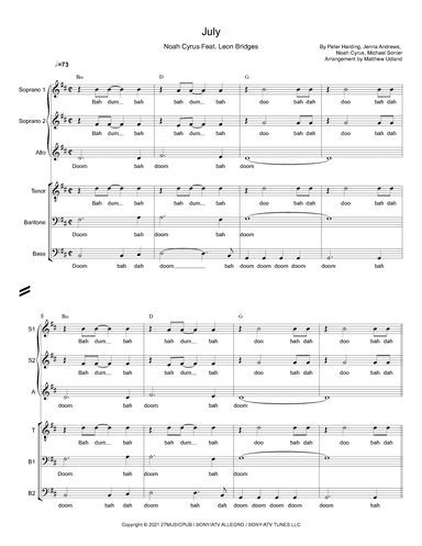 July (leon Bridges Remix) (arr. Matthew Udland)