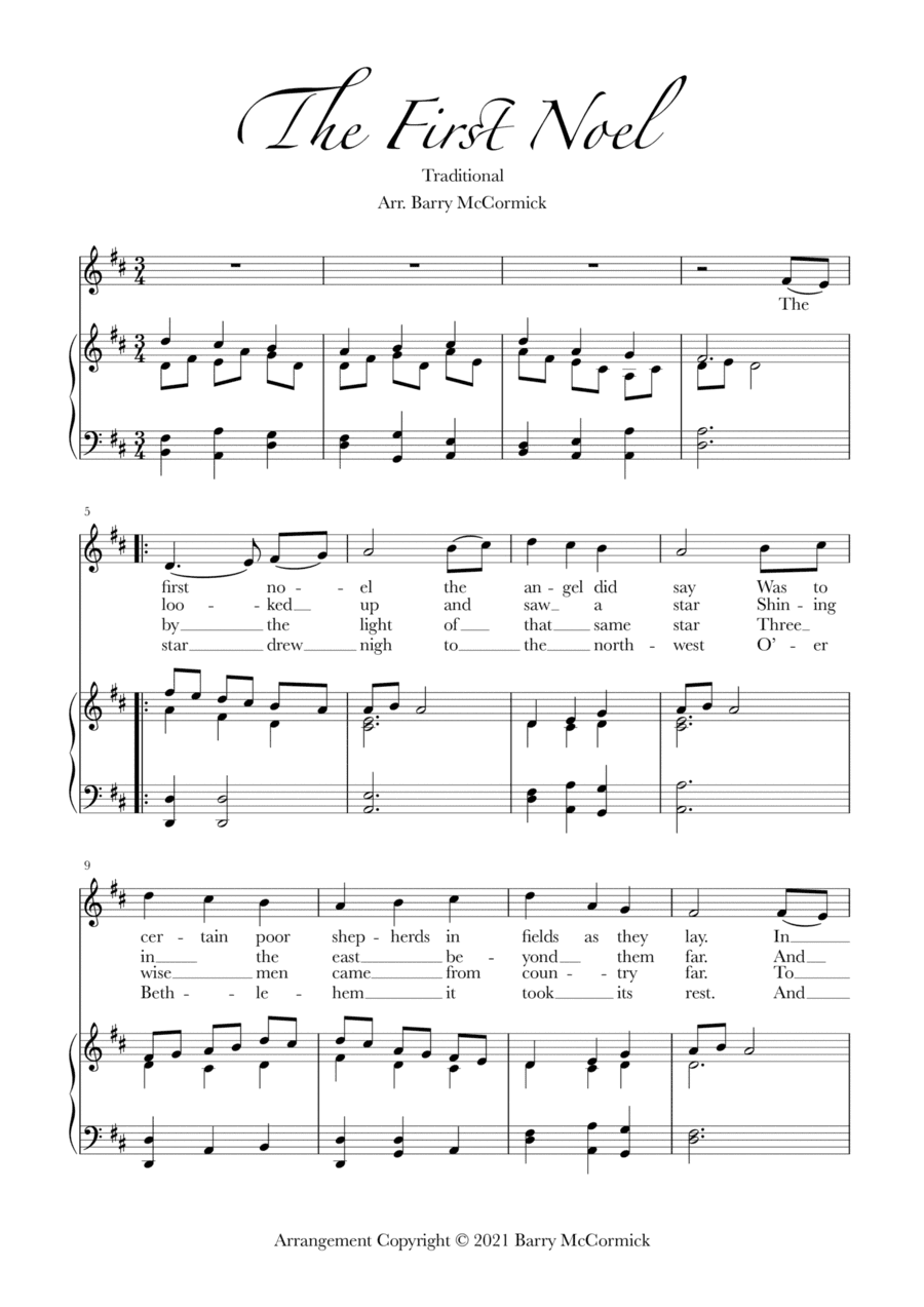 The First Noel | Christmas Carol for C Instruments (arr. Barry McCormick)