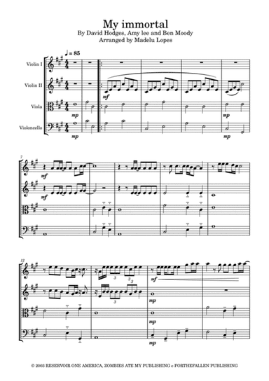 My Immortal (arr. Madelu Lopes)