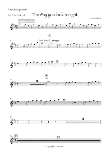 The Way You Look Tonight (arr. John Saalcord)